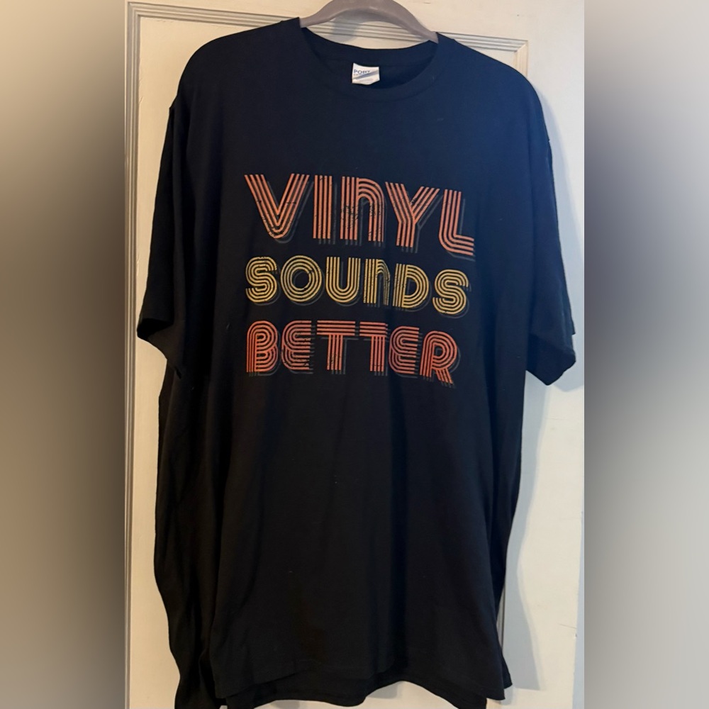 Black Vinyl Sounds Better Graphic Tee Size XXL